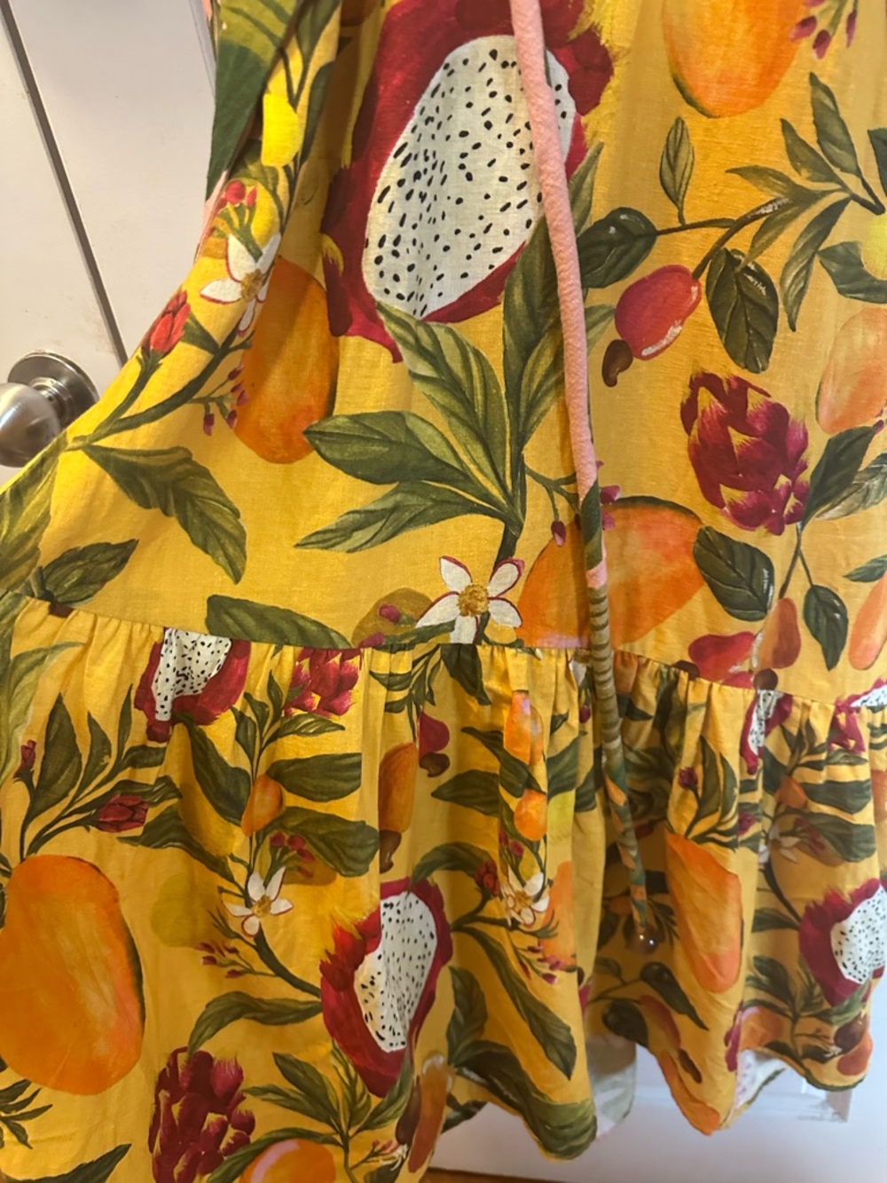 Farm Rio Mixed Prints Linen Blend Wrap Midi Dress – Multi (Size M) - Picture 8 of 10
